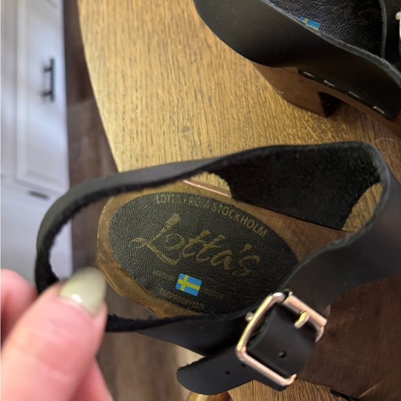 Lotta From Stockholm Peep Toe Mid Heel Clogs - Picture 4 of 6